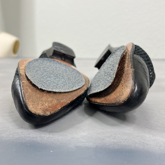 Giorgio Armani Mesh Leather Toe Cap D’Orsay Flats - Picture 7 of 10